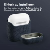 Accezz Echtleder Case  Apple AirPods 1 / 2 - Dunkelblau
