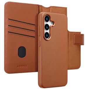 Accezz 2-in-1 Klapphülle aus Leder mit MagSafe Samsung Galaxy S25 - Sienna Brown