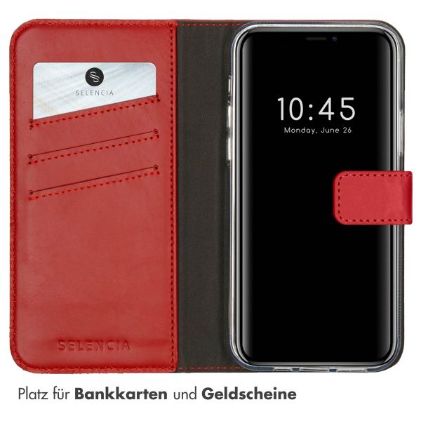 Selencia Echtleder Klapphülle Apple iPhone 12 (Pro) - Rot
