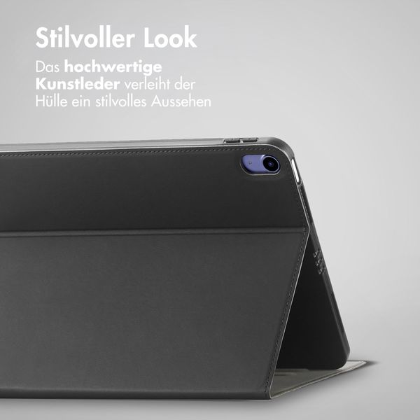 Accezz Classic Klapphülle Apple iPad 11 (2025) 11 Zoll A16 / iPad 10 (2022) 10.9 Zoll - Schwarz
