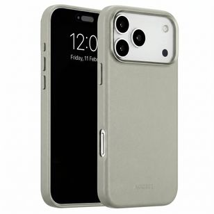 Accezz MagSafe Leather Backcover Apple iPhone 18 Pro / 17 Pro - Light Grey