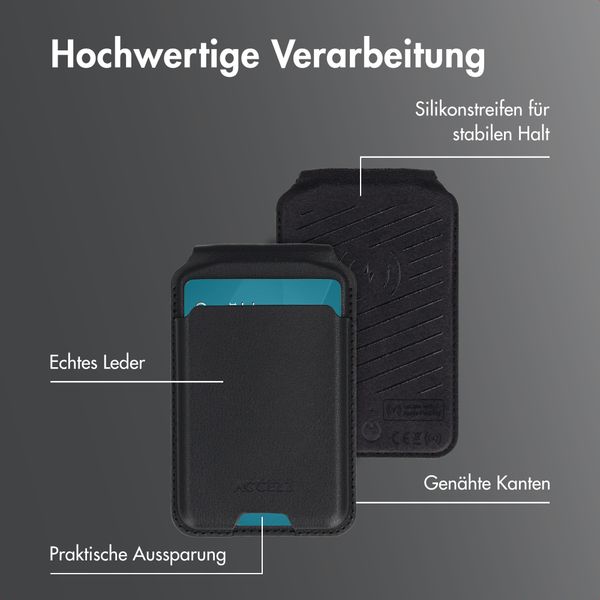 Accezz Magnetische Leder-Wallet mit Standfunktion - Geeignet für Apple Find My - Onyx Black