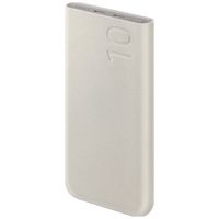 Samsung Original Powerbank-Bundle | Samsung Galaxy Akku-Pack 10.000 mAh - 2x USB-C - Beige + Samsung 25 Watt USB-C Adapter - Weiß