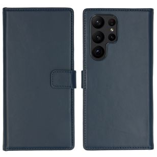 Selencia Echtleder Klapphülle Samsung Galaxy S23 Ultra - Blau