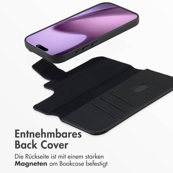 Accezz 2-in-1 Klapphülle aus Leder mit MagSafe Apple iPhone 17 - Onyx Black