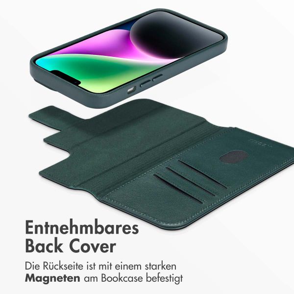 Accezz 2-in-1 Klapphülle aus Leder mit MagSafe Apple iPhone 14 - Cedar Green
