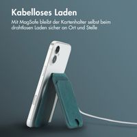 Accezz Vintage Leder MagSafe Kartenhalter mit Ständer - Smokey Green