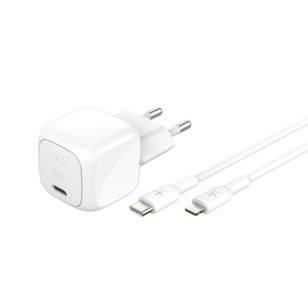 Belkin BoostCharge Kompakte USB-C-Ladegerät 30W mit USB-C-auf-Lightning-Kabel - 1 Meter - Weiß