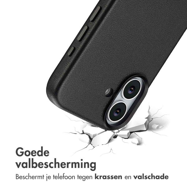 Accezz Echtleder Hülle + MagSafe Wallet Apple iPhone 17 - Onyx Black