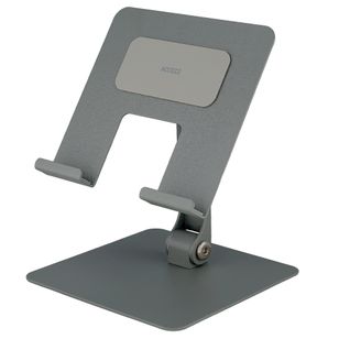 Accezz Faltbarer Tablet-Ständer für den Schreibtisch - Halterung für Tablet / 13 Zoll Laptop - Silber