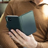 Selencia Echtleder Klapphülle Samsung Galaxy S21 - Grün