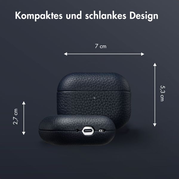 Accezz Echtleder Case  Apple Airpods Pro 3 - Dunkelblau