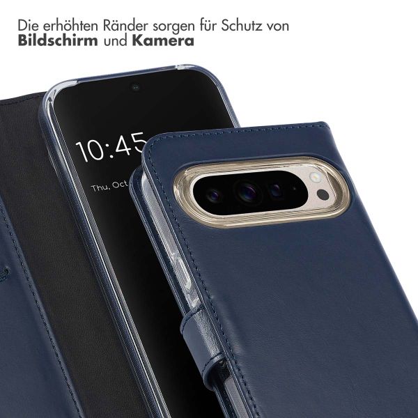 Selencia Echtleder Klapphülle Google Pixel 9 / 9 Pro - Blau