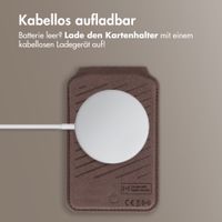 Accezz Magnetische Leder-Wallet mit Standfunktion - Geeignet für Apple Find My - Coffee Brown