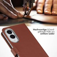 Selencia Echtleder Klapphülle Samsung Galaxy S25 Edge - Hellbraun