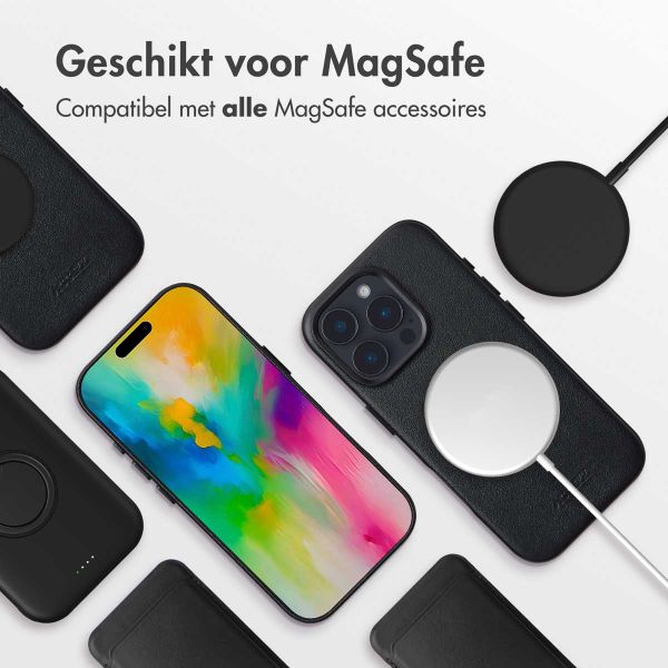 Accezz Echtleder Hülle + MagSafe Wallet Apple iPhone 16 Pro Max - Onyx Black