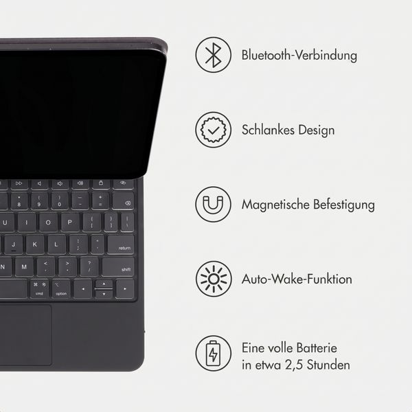 Accezz Magnetische Bluetooth Tastatur Apple iPad 11 (2025) 11 Zoll A16 / iPad 10 (2022) 10.9 Zoll - QWERTY / NL - Schwarz