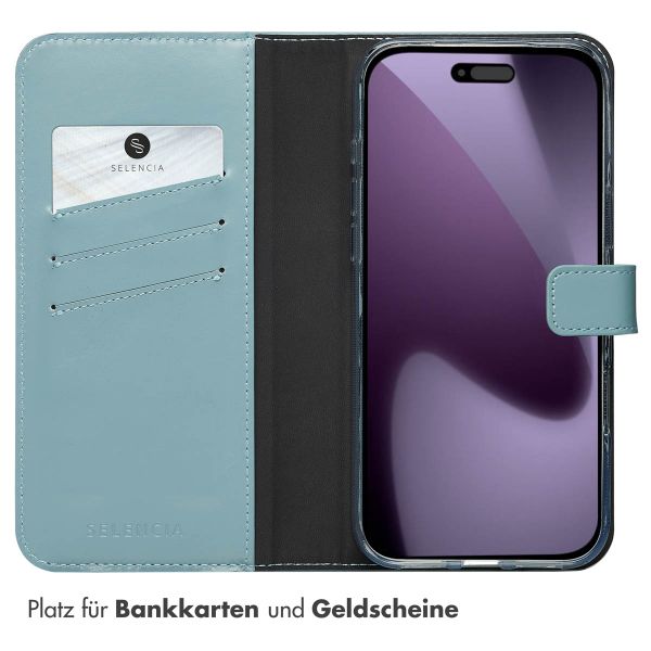Selencia Echtleder Klapphülle Apple iPhone 17 Pro Max - Air Blue