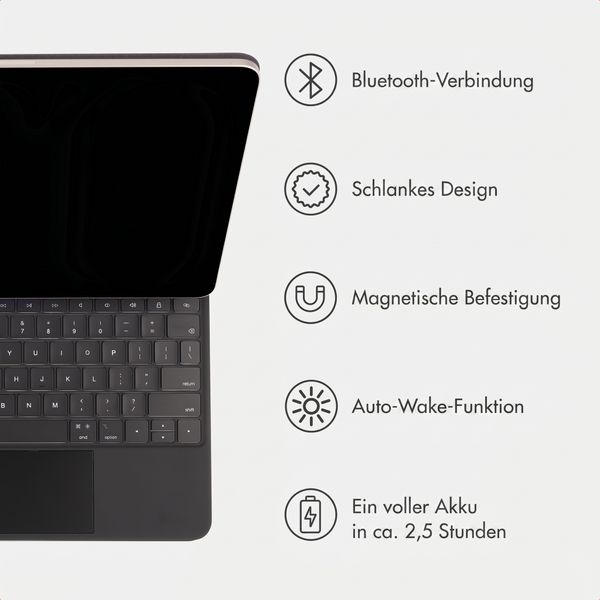 Accezz Magnetische Bluetooth Tastatur Apple iPad Pro 13 (2025) M5 / (2024) M4 - QWERTY / NL - Schwarz