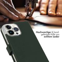 Selencia Echtleder Klapphülle Apple iPhone 14 Pro Max - Grün