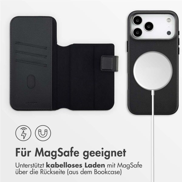 Accezz 2-in-1 Klapphülle aus Leder mit MagSafe Apple iPhone 17 Pro Max - Onyx Black