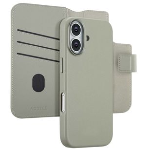 Accezz 2-in-1 Klapphülle aus Leder mit MagSafe Apple iPhone 17 - Light Grey