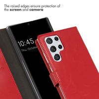 Selencia Echtleder Klapphülle Samsung Galaxy S22 Ultra - Rot