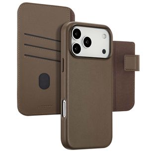 Accezz 2-in-1 Klapphülle aus Leder mit MagSafe Apple iPhone 17 Pro Max - Kaffeebraun