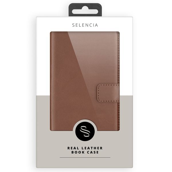 Selencia Echtleder Klapphülle Samsung Galaxy S21 Plus - Hellbraun