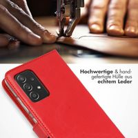 Selencia Echtleder Klapphülle Samsung Galaxy A52(s) (5G/4G) - Rot