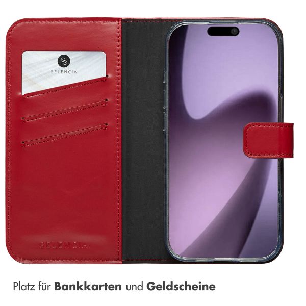 Selencia Echtleder Klapphülle Apple iPhone 17 - Rot