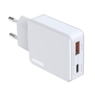 Accezz Ultra Slim GaN Ladegerät - USB-C + USB-A - 45 W - Weiß
