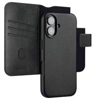 Accezz 2-in-1 Klapphülle aus Leder mit MagSafe Apple iPhone 16 - Onyx Black