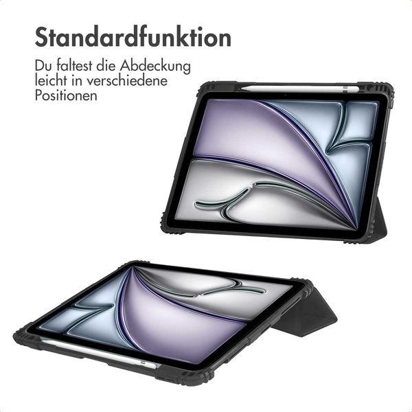 Accezz Rugged Trifold Klapphülle Apple iPad Air 11 Zoll (2026) M4 / (2025) M3 / (2024) M2 / Air 5 (2022) / Air 4 (2020) - Schwarz