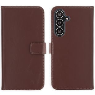 Selencia Echtleder Klapphülle Samsung Galaxy S25 FE - Dunkelbraun