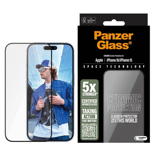 PanzerGlass Keramischer Displayschutz mit Applikator Apple iPhone 16