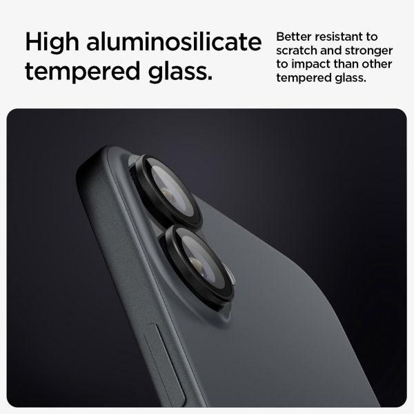 Spigen Optik Pro EZ Fit Lens Protector 2er-Pack Apple iPhone 16 / 16 Plus / 17 - Schwarz