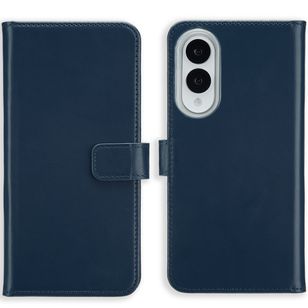 Selencia Echtleder Klapphülle Samsung Galaxy S25 Edge - Dunkelblau