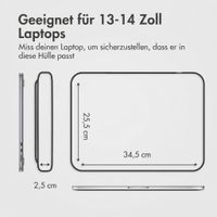 Accezz Leather Laptop Hülle mit Reißverschluss 13-14 Zoll - Laptop Sleeve - Schwarz