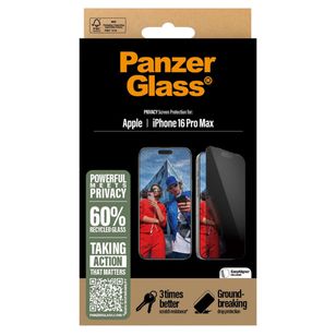 PanzerGlass Ultra Wide Fit Antibakterieller Screen Protector mit Sichtschutz inkl. Applikator Apple iPhone 16 Pro Max