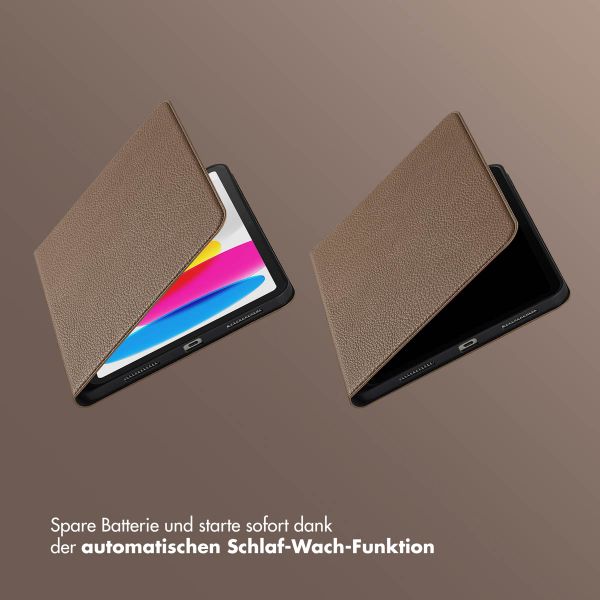 Selencia Riva Klapphülle Apple iPad 11 (2025) 11 Zoll A16 / iPad 10 (2022) 10.9 Zoll - Mocha Brown