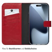 Selencia Echtleder Klapphülle Apple iPhone 17 Pro - Rot