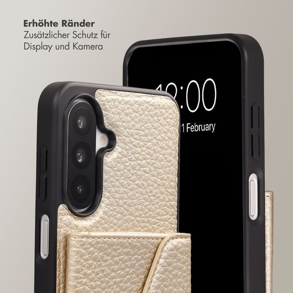Selencia Sera HandyHülle mit Kordel und Umschlag-Kartenhalter Samsung Galaxy A18 / A17 / A26 - Champagne