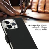 Selencia Echtleder Klapphülle Apple iPhone 14 Pro - Schwarz