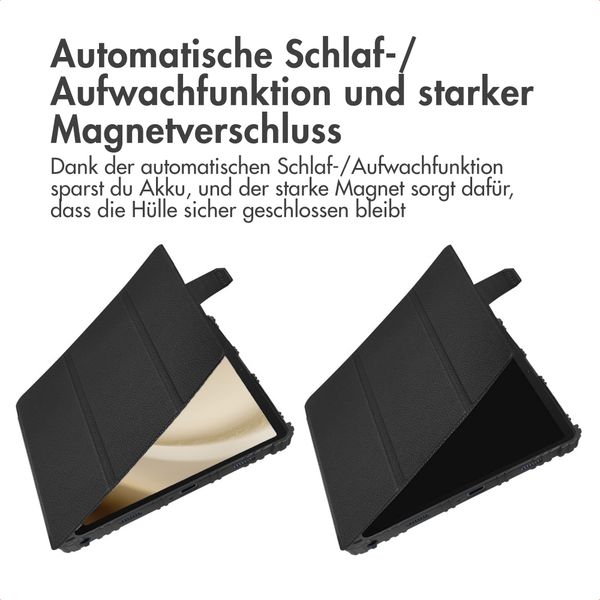 Accezz Rugged Trifold Klapphülle Samsung Galaxy Tab A9 Plus - Schwarz