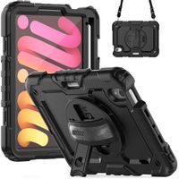 Accezz Robustes Back Cover mit Schultergurt Apple iPad Mini 7 (2024) / iPad Mini 6 (2021) - Schwarz