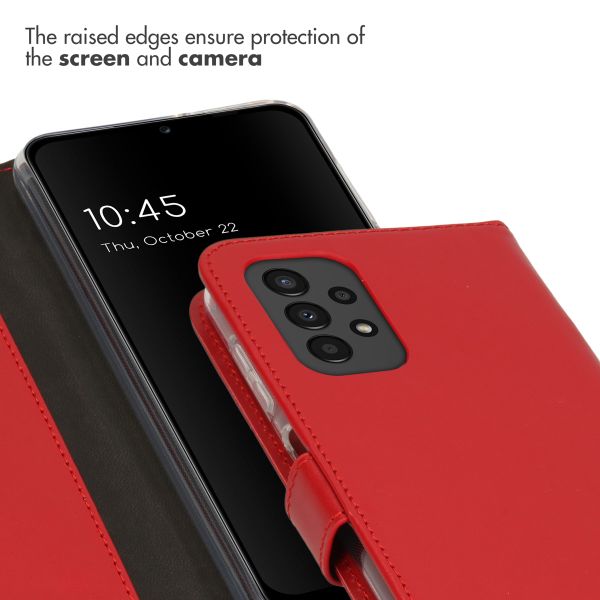 Selencia Echtleder Klapphülle Samsung Galaxy A13 (4G) - Rot