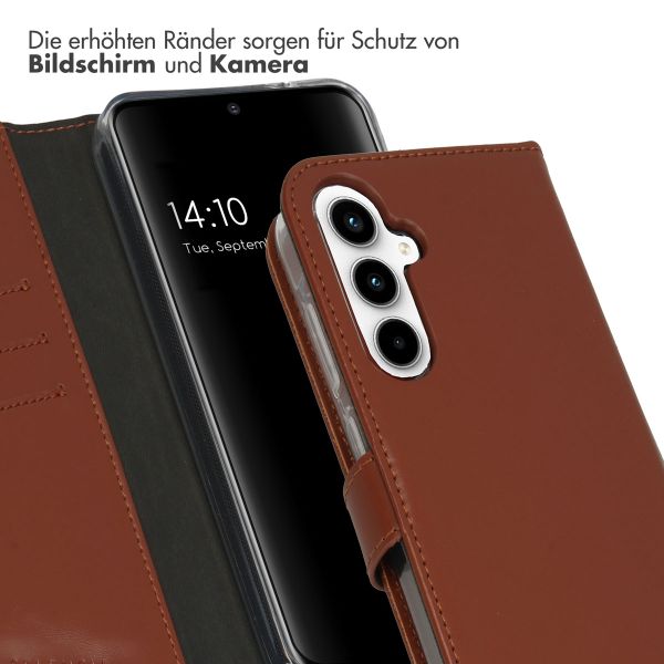 Selencia Echtleder Klapphülle Samsung Galaxy A35 - Hellbraun