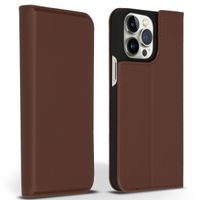 Accezz Premium Leather Slim Klapphülle Apple iPhone 14 Pro Max - Braun