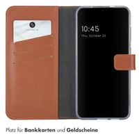 Selencia Echtleder Klapphülle Samsung Galaxy S25 Plus - Hellbraun
